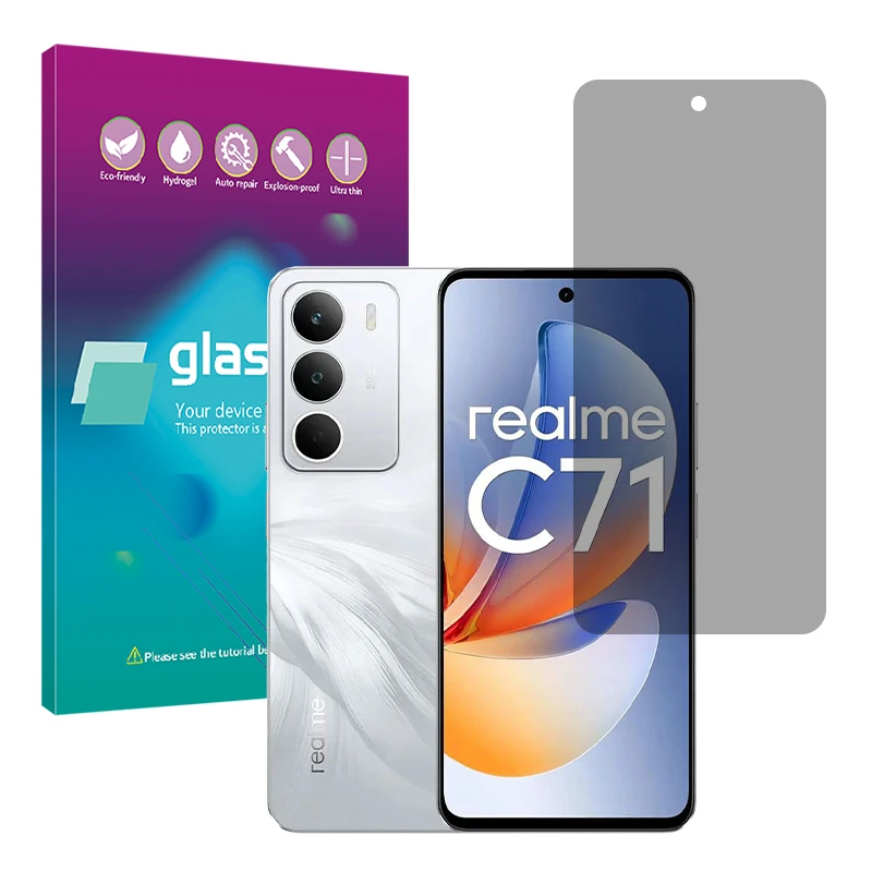 محافظ صفحه نمایش حریم شخصی گلس پرو مدل Resistant مناسب برای گوشی موبایل ریلمی C71