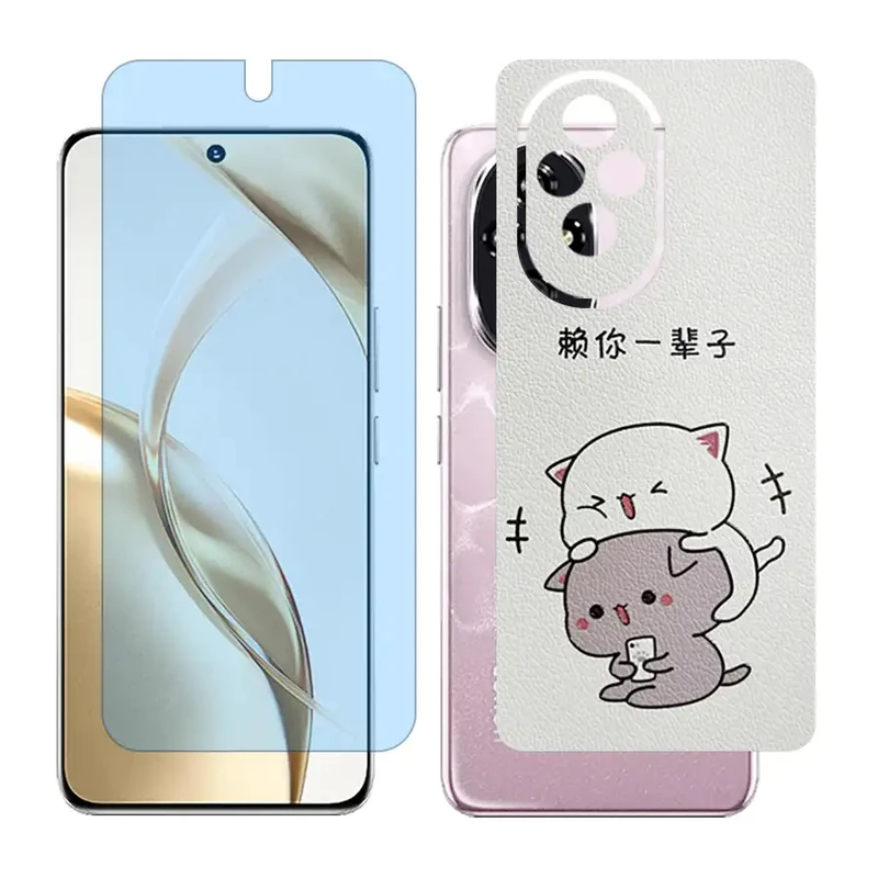 محافظ صفحه نمایش مات آنتی بلو گلس مدل Together مناسب برای گوشی موبایل آنر 200 / Honor 200 به همراه برچسب پوششی پشت گوشی