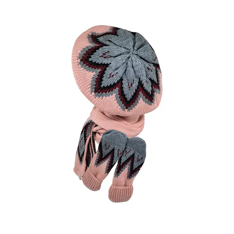 ست کلاه و شال گردن و دستکش بافتنی سام مدل 432