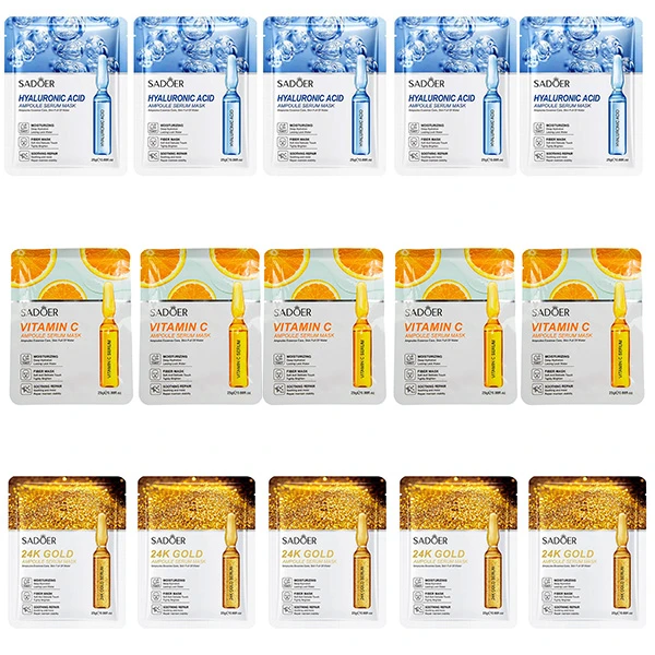 ماسک صورت سادور مدل آمپول وزن 25 گرم بسته 15 عددی