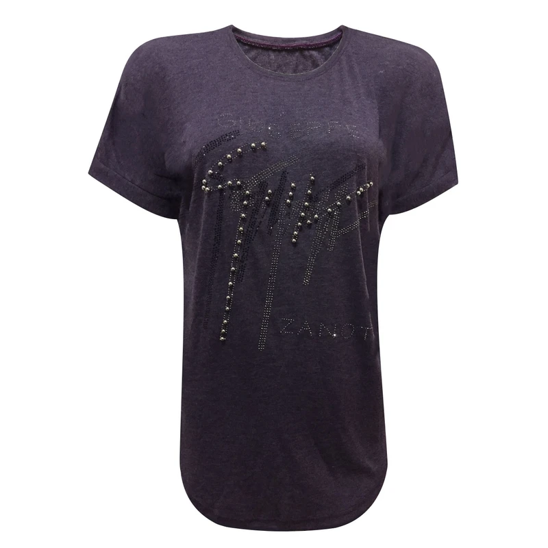 تی شرت آستین کوتاه زنانه مدل فانریپ نگینی نخی کد tm-2862