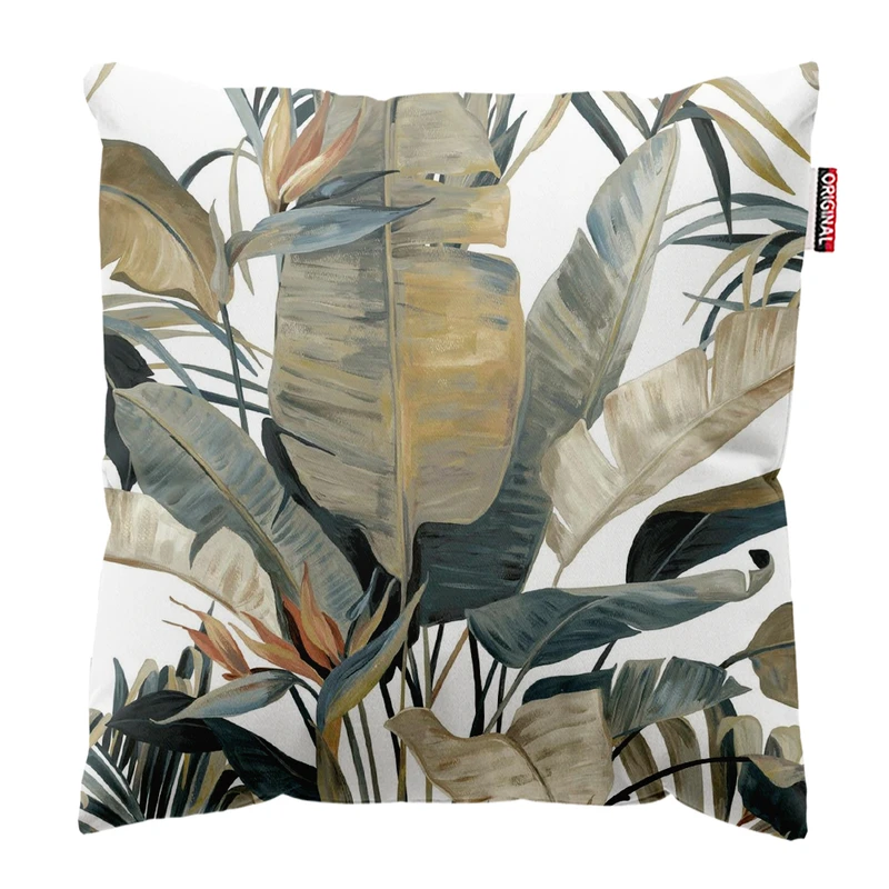 کوسن پاد آفرین مدل بوهو طرح گل و برگ کد PK302889 سایز 30*30 سانتی متر