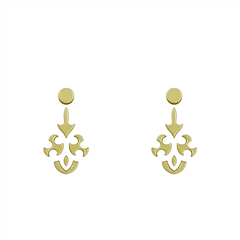 گوشواره طلا 18 عیار زنانه مدوپد مدل هندسی کد GA1-15146