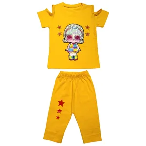 ست تی شرت و شلوارک نوزادی مدل دختر کد M549