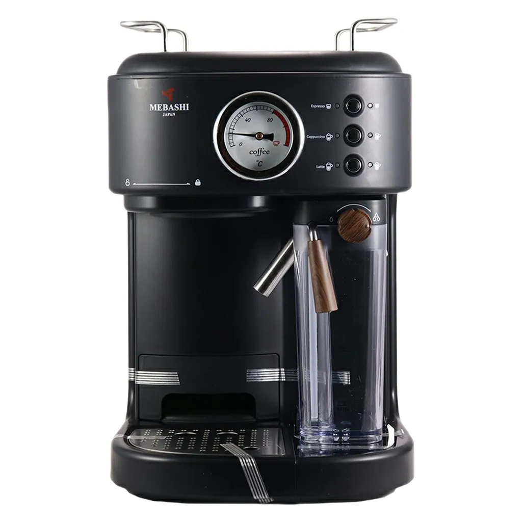 اسپرسو ساز نیمه‌صنعتی 1.6 لیتری مباشی مدل ME ECM2500، نیمه اتوماتیک با مصرف پودر قهوه، مناسب تهیه اسپرسو، کافه لاته، کاپوچینو و ماکیاتو، دارای یک عدد نازل قهوه، سیستم گرم کردن فنجان