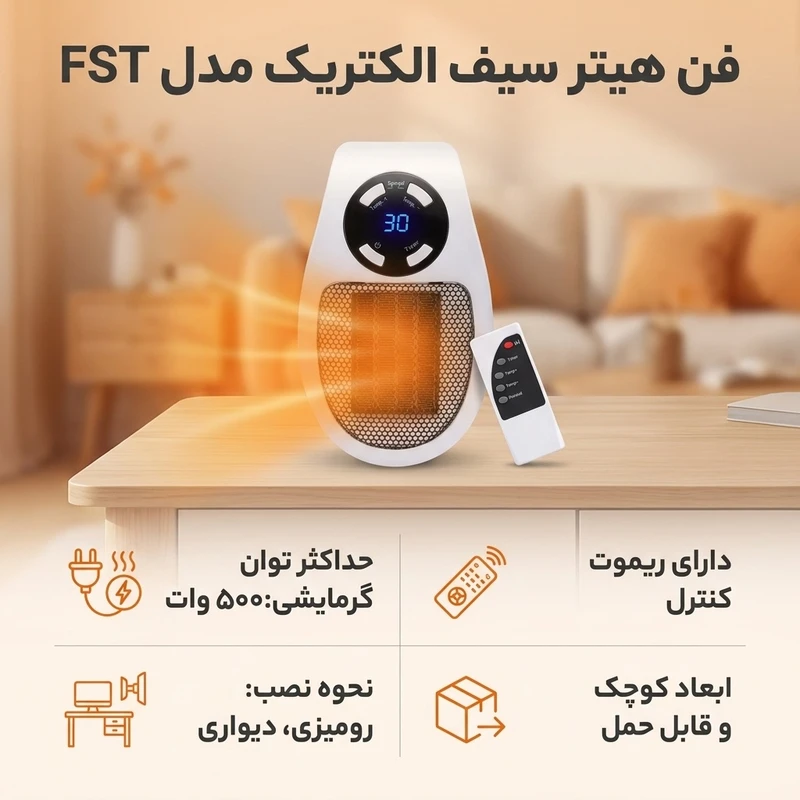 عکس شماره 2 : فن هیتر سیف الکتریک مدل fst