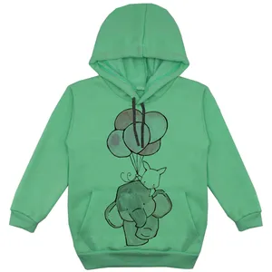 هودی دخترانه مدل فیل S01 رنگ سبز
