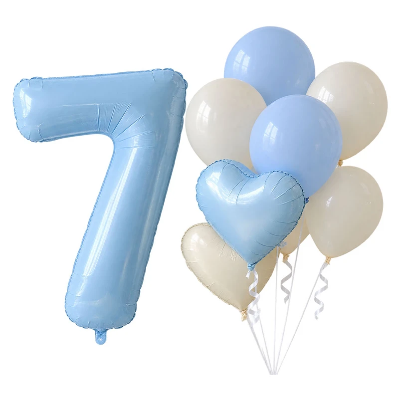 بادکنک مدل کادوپیچ عدد 7 و قلب کد KP-112 بسته 9 عددی