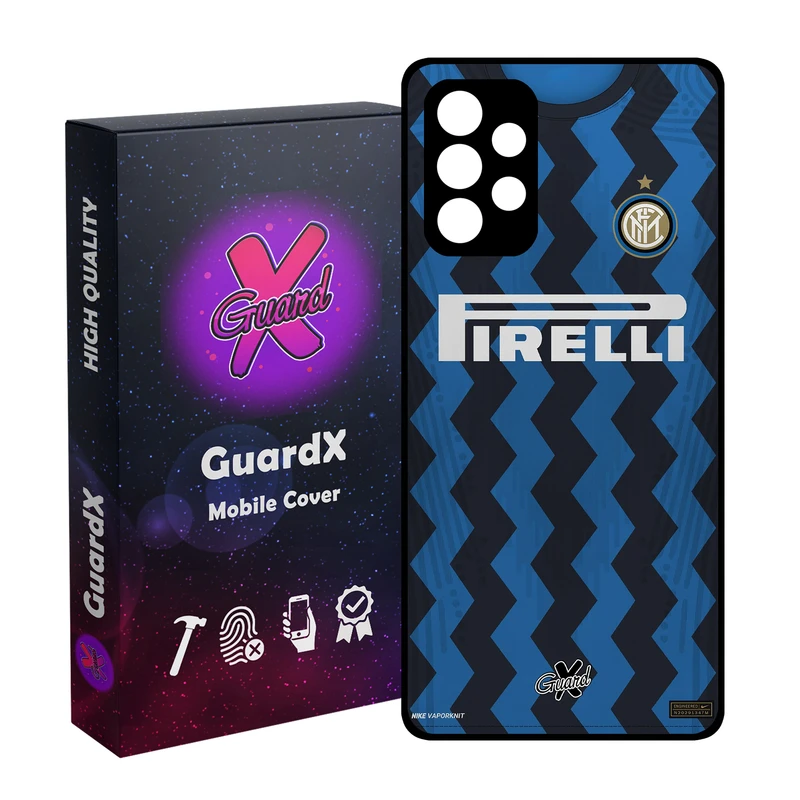 کاور گارد ایکس طرح اینتر میلان مدل Glass10236 مناسب برای گوشی موبایل سامسونگ Galaxy A72