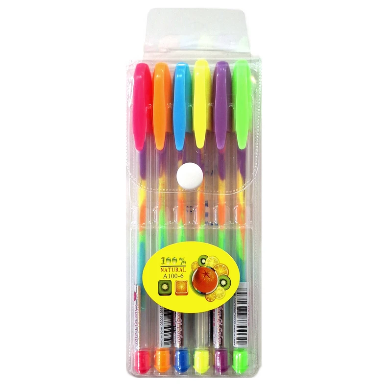 خودکار 1 میلی متری مدل رنگین کمان بسته 6 عددی