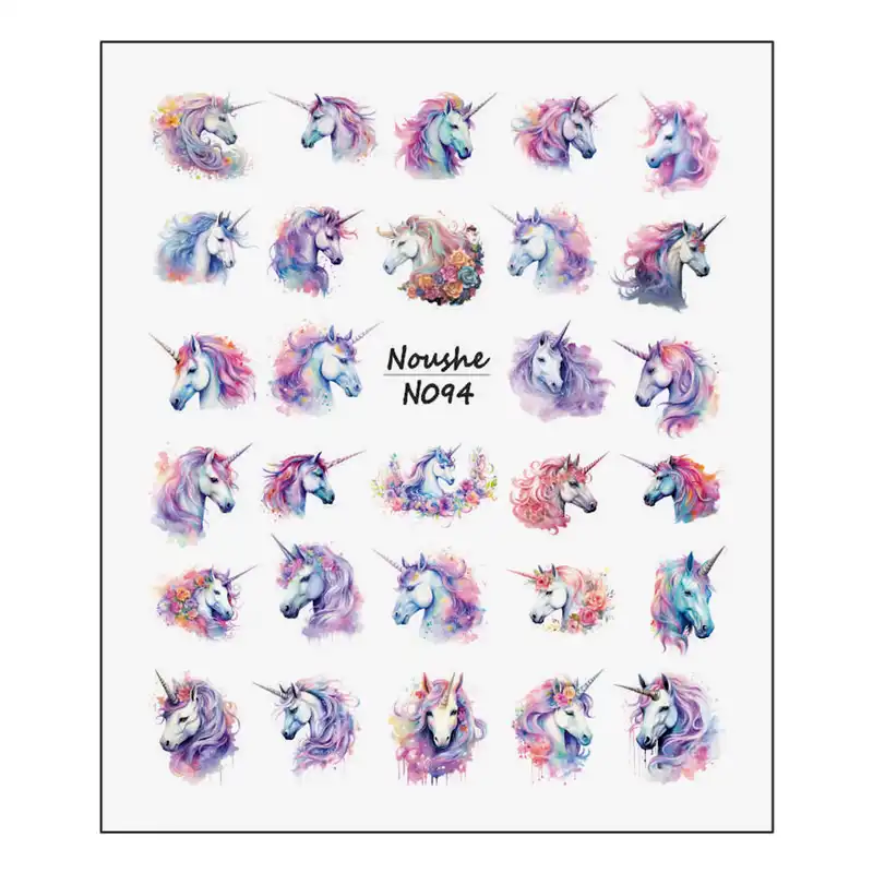 برچسب لنز ناخن مدل یونیکورن کد N094