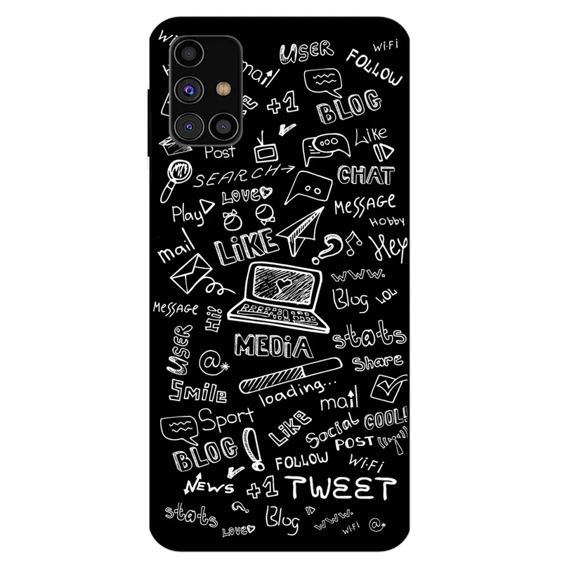 کاور مگافون طرح رسانه های اجتماعی مدل 1898 مناسب برای گوشی موبایل سامسونگ Galaxy M31 S         