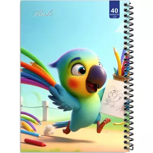 دفتر نقاشی 40 برگ انتشارات بله طرح پرنده کوچولوی نقاش کد A4-K304