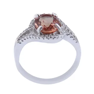 انگشتر نقره زنانه مدل بازرگانی میلادی اکساندریت تراش جواهری رکاب رادیوم کد AWR_1201