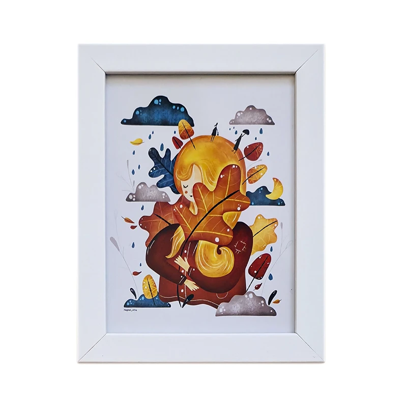 تابلو طرح پاییز دخت مدل NA-W12 فریم سفید