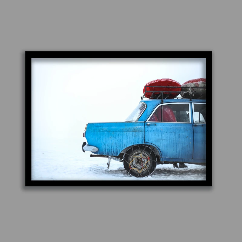 تابلو مدل ماشین کلاسیک و زمستان کد LA-G10336