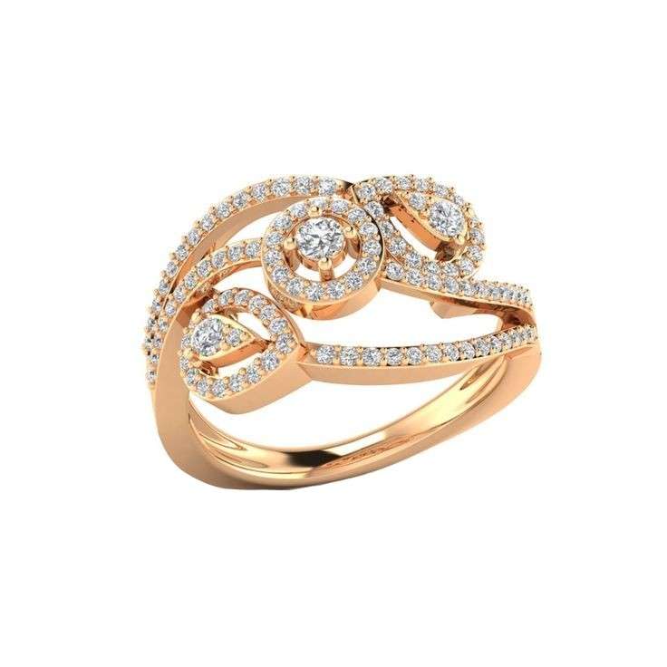  انگشتر طلا 18 عیار زنانه قیراط طرح اشک کد GH6212