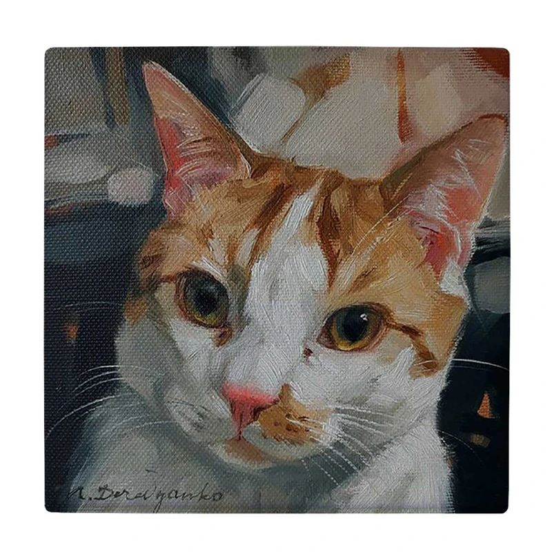 زیر لیوانی  طرح نقاشی گربه کد    6085090_5058