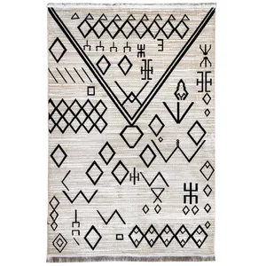 فرش ماشینی 500شانه کرامتیان زمینه کرم طرح مراکشی