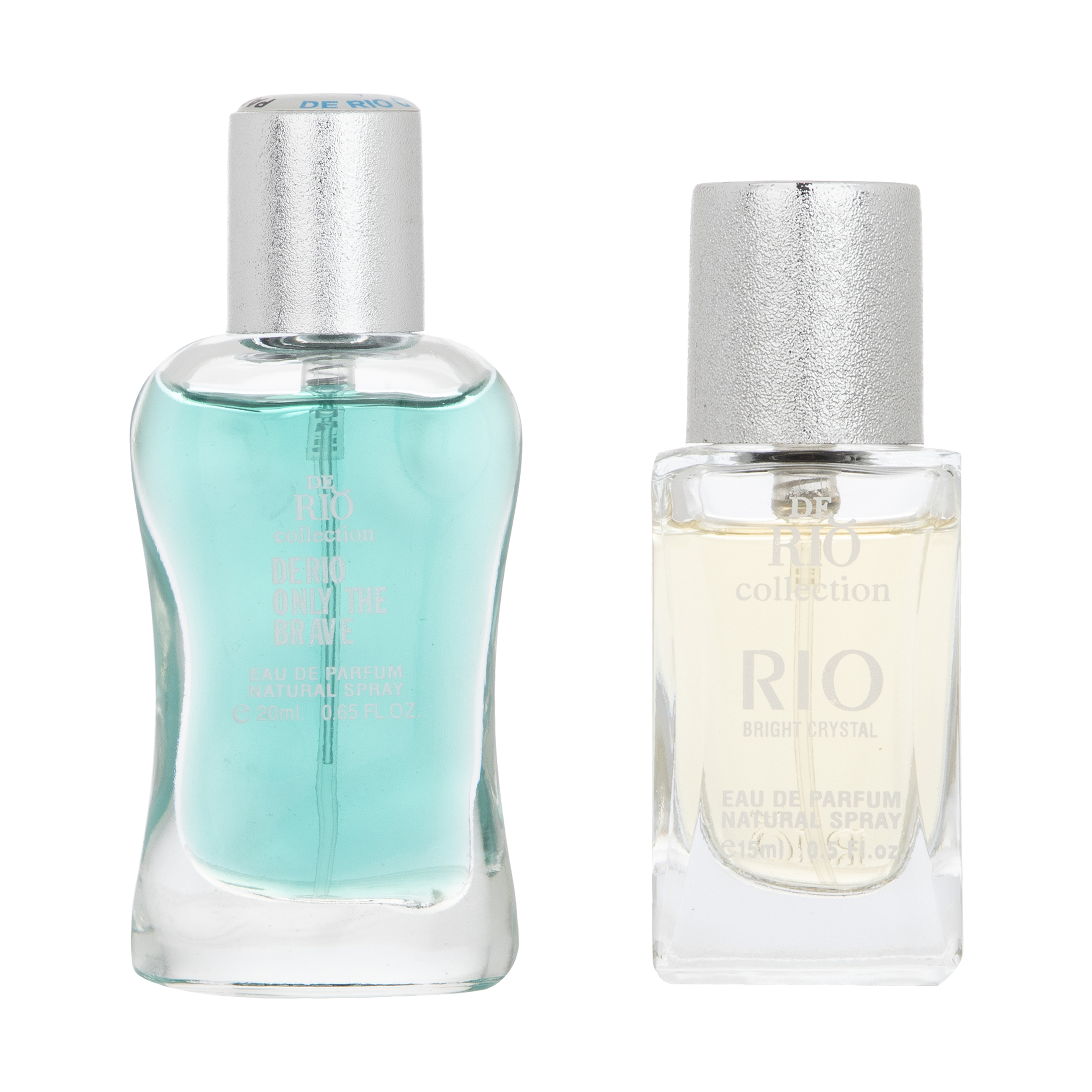 عطر جیبی مردانه  ریو کالکشن مدل Derio حجم 20 میلی لیتر به همراه عطر جیبی زنانه مدل Bright Crystal حجم 15 میلی لیتر 