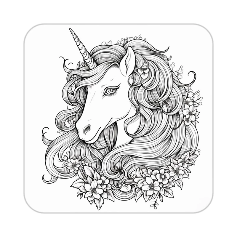 زیر لیوانی کاکتی طرح اسب تک شاخ و یونیکورن مدل mp32509