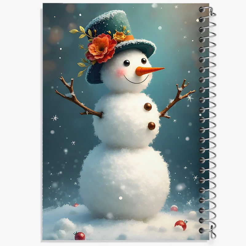 دفتر مشق 50 برگ خندالو طرح آدم برفی بامزه کد F7137