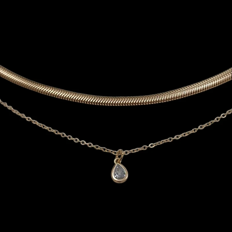 گردنبند زنانه اکسسورایز مدل دو لاین E3071 