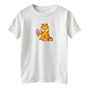 تی شرت آستین کوتاه بچگانه مدل گارفیلد کد 03 رنگ سفید