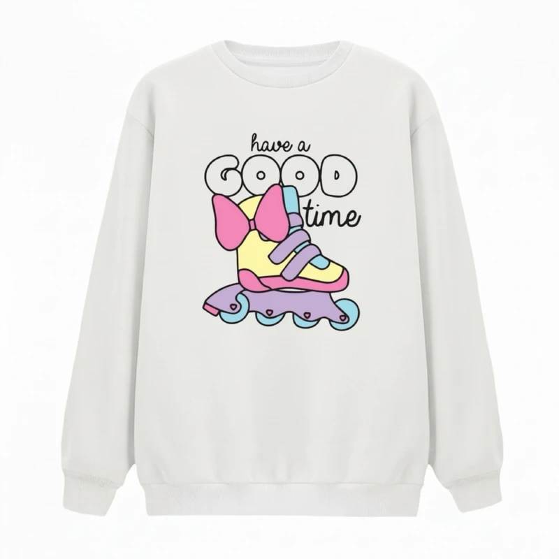 سویشرت زنانه مدل اسکیت تایم 