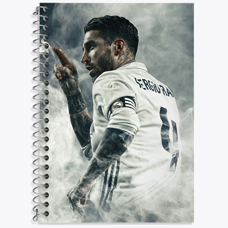 دفتر زبان 50 برگ خندالو مدل دو خط طرح سرخیو راموس کد N2797