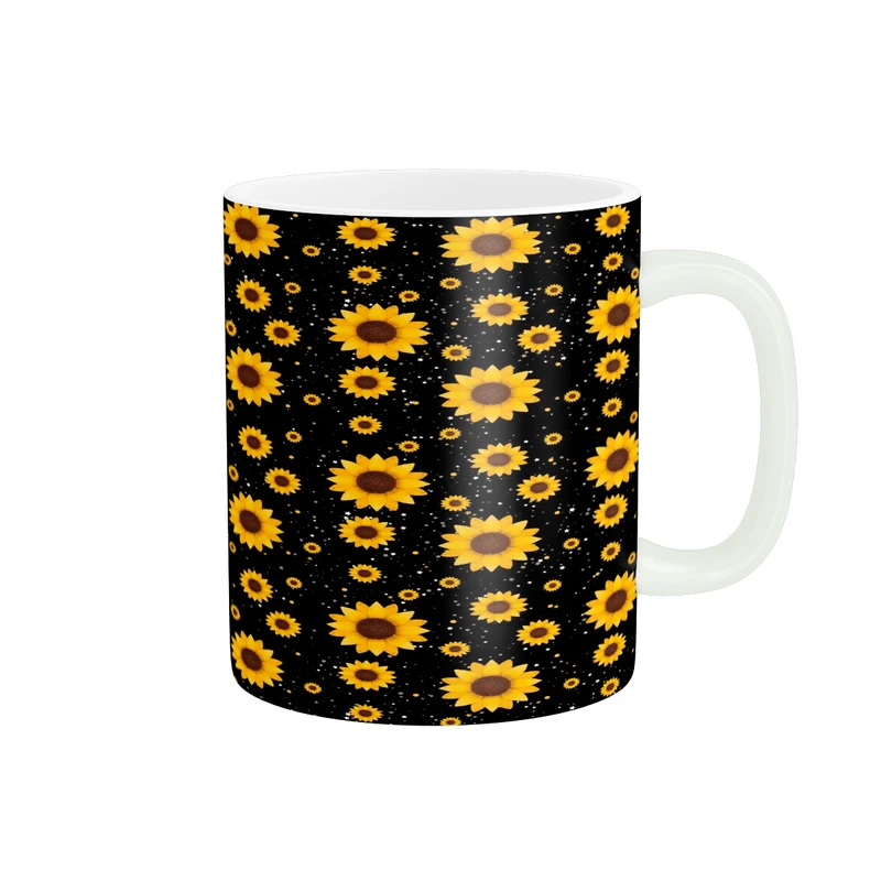 ماگ پادآفرین مدل فانتزی طرح گل آفتابگردان کد p9700