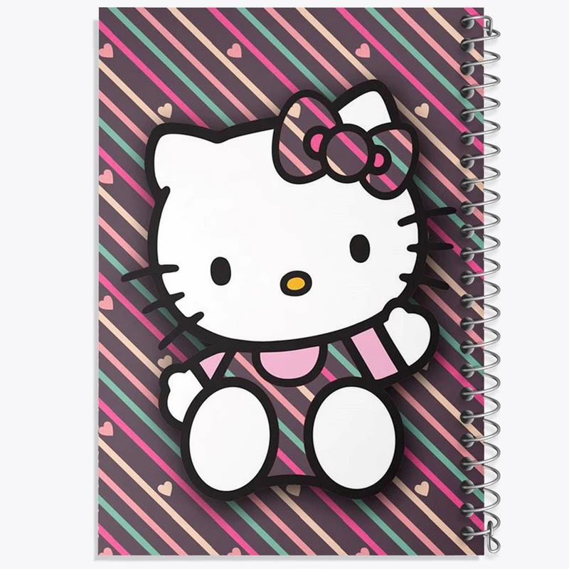 دفتر ژورنال نویسی 50 برگ خندالو مدل نقطه ای طرح هلو کیتی Hello Kitty کد 2493
