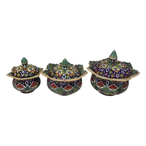 شکلات خوری میناکاری مدل گل کد 3 بسته 3 عددی