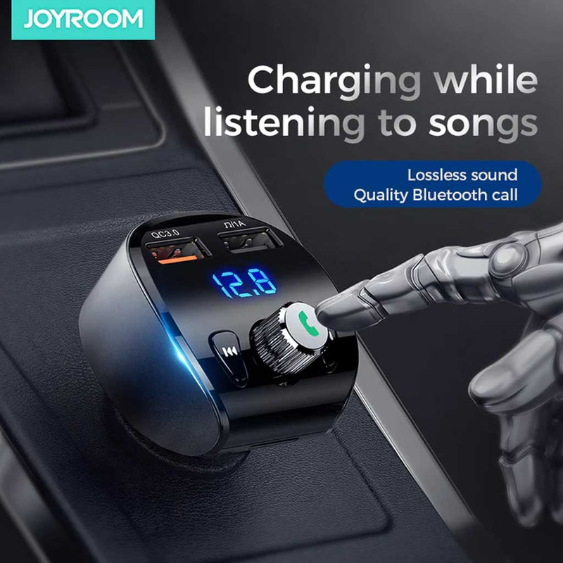 شارژر فندکی و پخش کننده اف ام خودرو جوی روم مدل JR-CL02 18W QC3.0