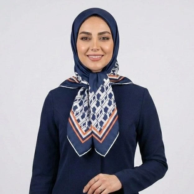 روسری زنانه مدل ابریشم مجلسی ساده دور حاشیه دار کد ana-5012