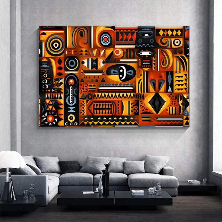 تابلو بوم طرح مخمل الگوی کنیایی مدل آفریقایی کد BK24552