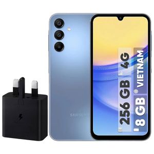 گوشی موبایل سامسونگ مدل Galaxy A15 دو سیم کارت ظرفیت 256 گیگابایت و رم 8 گیگابایت به همراه شارژر 15وات سامسونگ - ویتنام