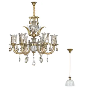 لوستر 9 شعله و چراغ آویز  چشمه نور کد C3330/6+3