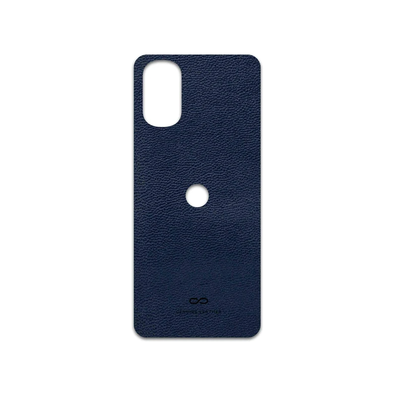 برچسب پوششی ماهوت مدل Deep-Blue-Leather مناسب برای گوشی موبایل موتورولا Moto G22