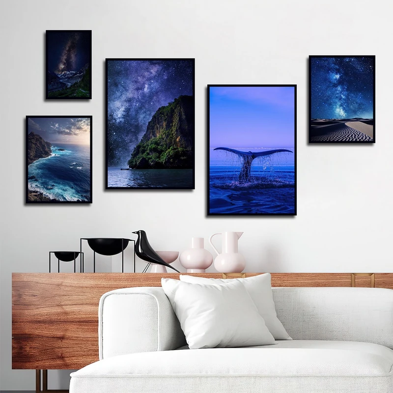 تابلو بکلیت طرح کهکشان و دریا مدل B-3019 مجموعه 5 عددی