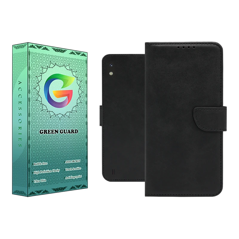کیف کلاسوری گرین گارد مدل چرمی مگنتی کد Black-BB101 مناسب برای گوشی موبایل سامسونگ Galaxy A10 / M10