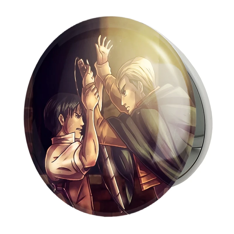 آینه جیبی خندالو طرح اروین و لیوای انیمه اتک آن تایتان Attack on Titan مدل تاشو کد 11005
