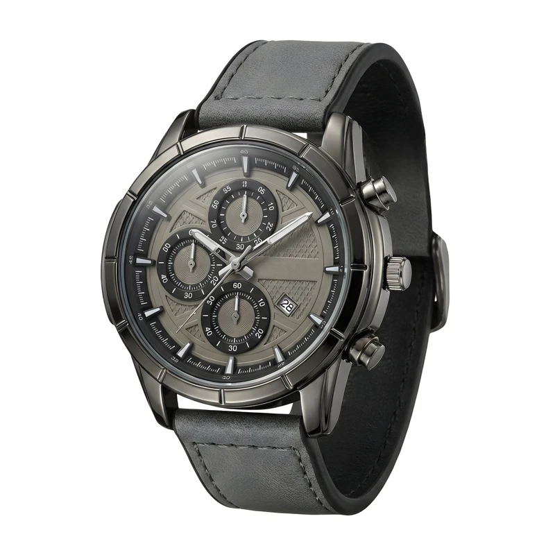 ساعت مچی عقربه‌ای کوارتز مردانه مدل اسپرت کلاسیک تک موتوره بند چرم قفل مگنتی کد M005