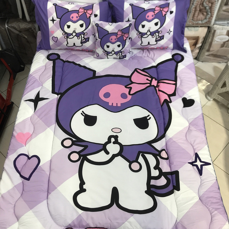 سرویس خواب مدل کرومی kuromi کد 08 یک نفره 5 تکه