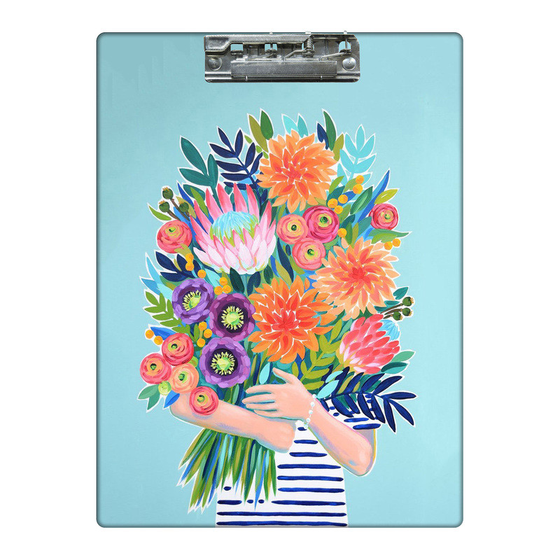 تخته شاسی طرح دختر و گلهای رنگی کد  0119916 سایز A4