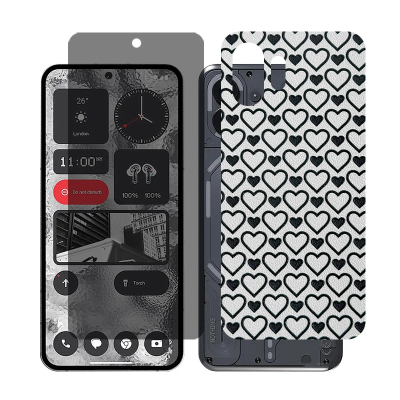 محافظ صفحه نمایش حریم شخصی گلس مدل Together مناسب برای گوشی موبایل ناتینگ 2 Phone به همراه برچسب پوششی پشت گوشی