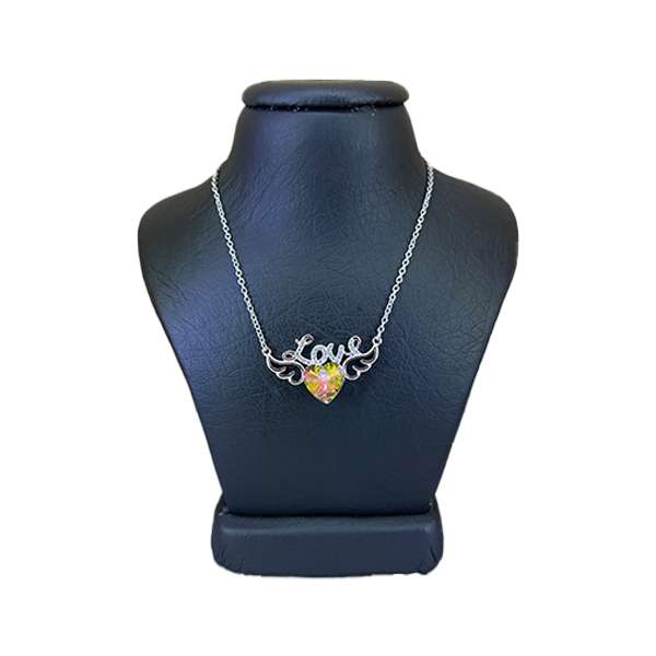 گردنبند نقره زنانه سواروسکی مدل قلب و بال love کد 300026