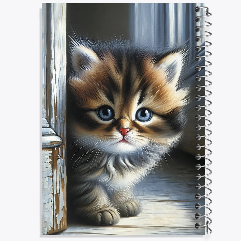 دفتر ژورنال نویسی 50 برگ خندالو مدل نقطه ای طرح گربه کیوت کد F5503