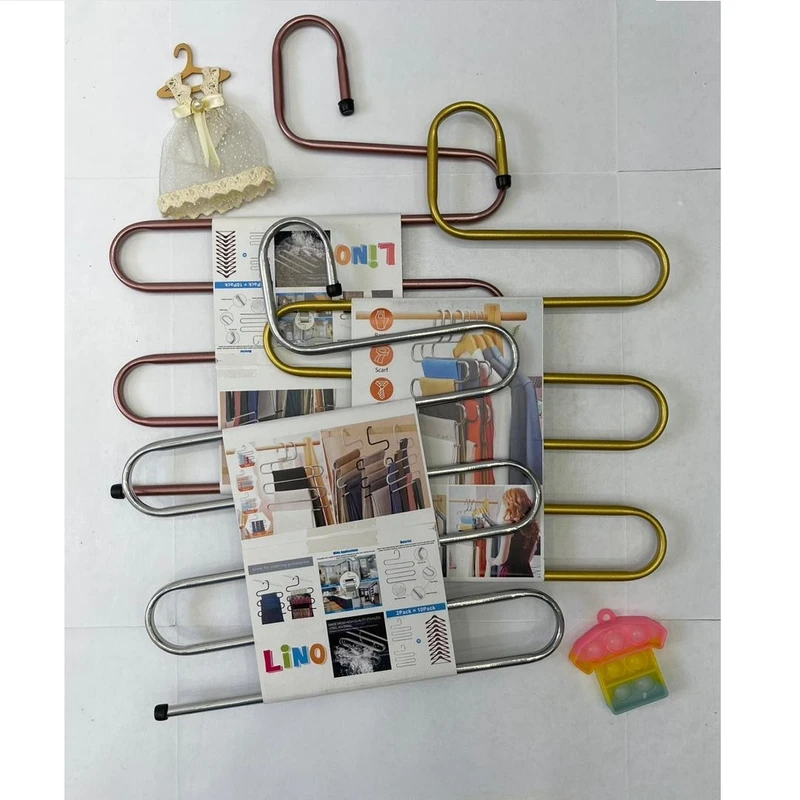 عکس شماره 2 : چوب لباسی شلوار و شال لینو مدل مارپیچ بسته 2 عددی