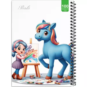 دفتر نقاشی 100 برگ بله مدل رحلی طرح فانتزی پونی کد A4-N166